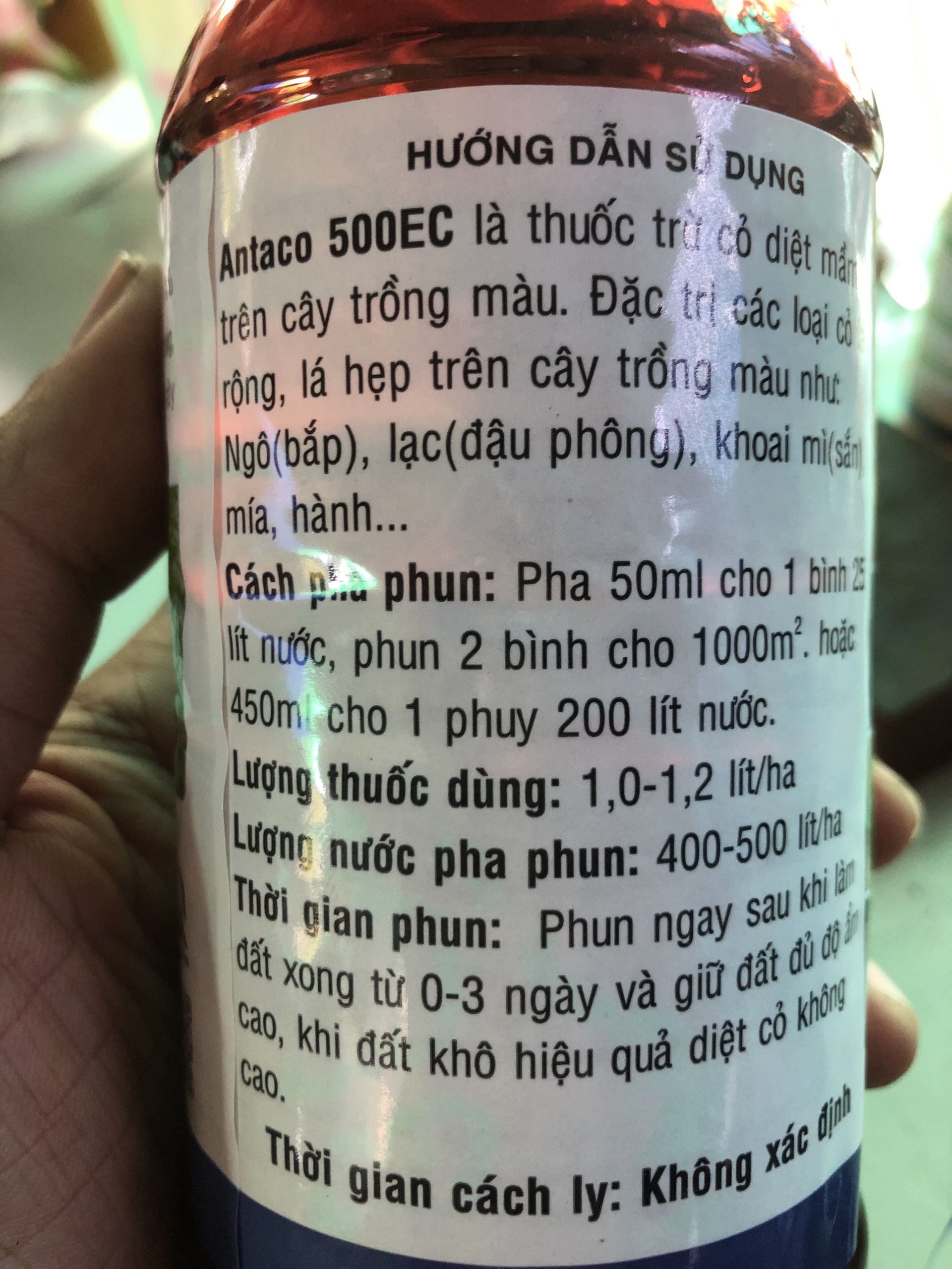 ANTACO 500EC TRỪ CỎ MẦM RẪY