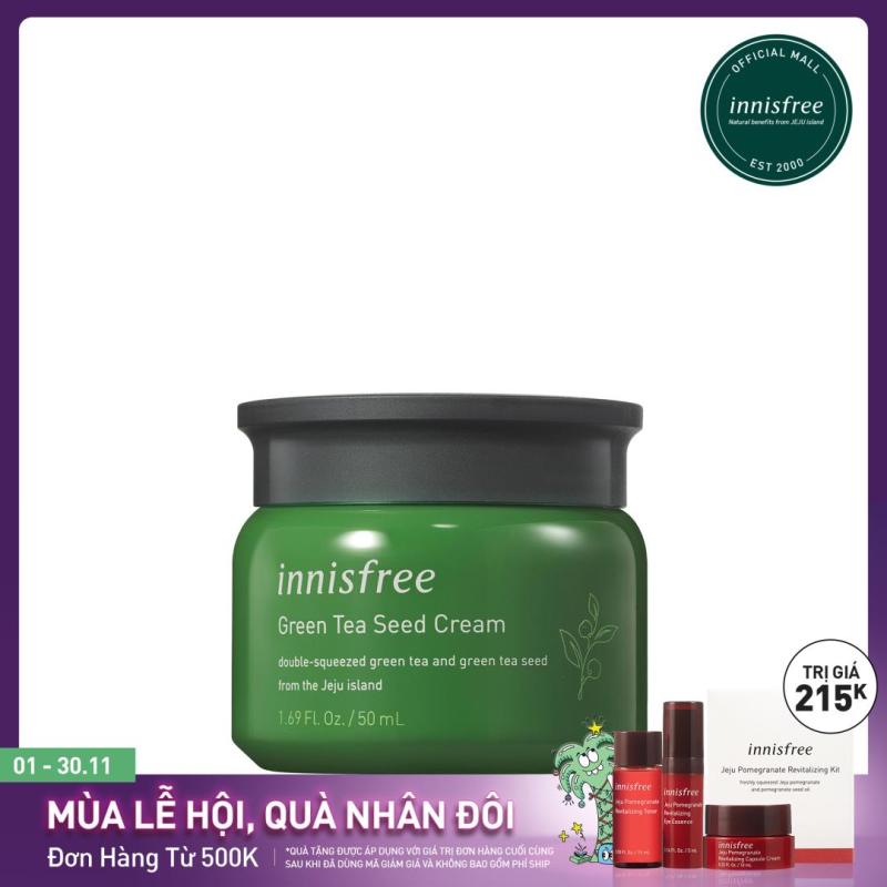 Kem dưỡng cung cấp ẩm từ trà xanh và dầu hạt trà xanh tươi Innisfree Green Tea Seed Cream 50ml - NEW giá rẻ