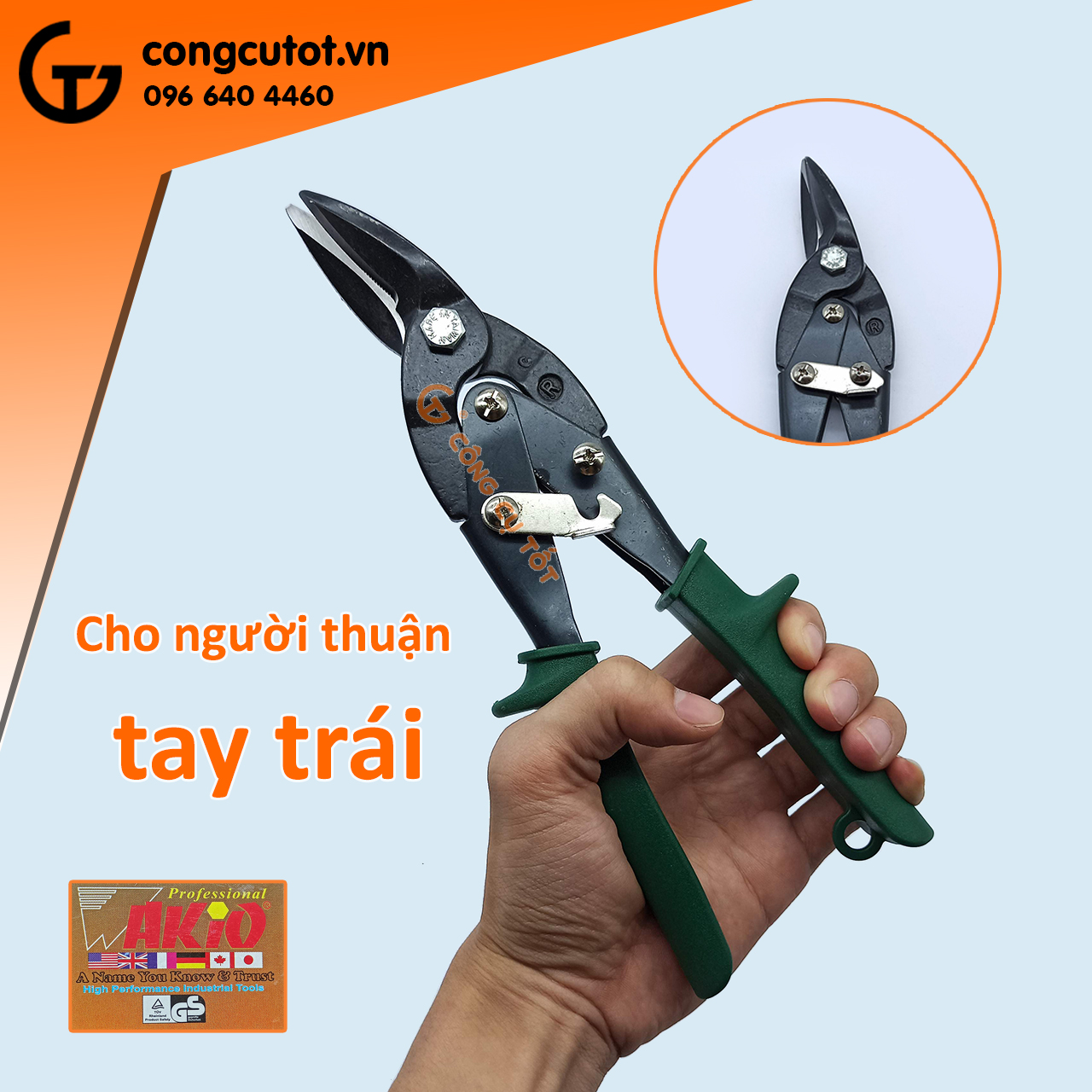 Kéo cắt tôn Wakio Nhật Bản 250mm