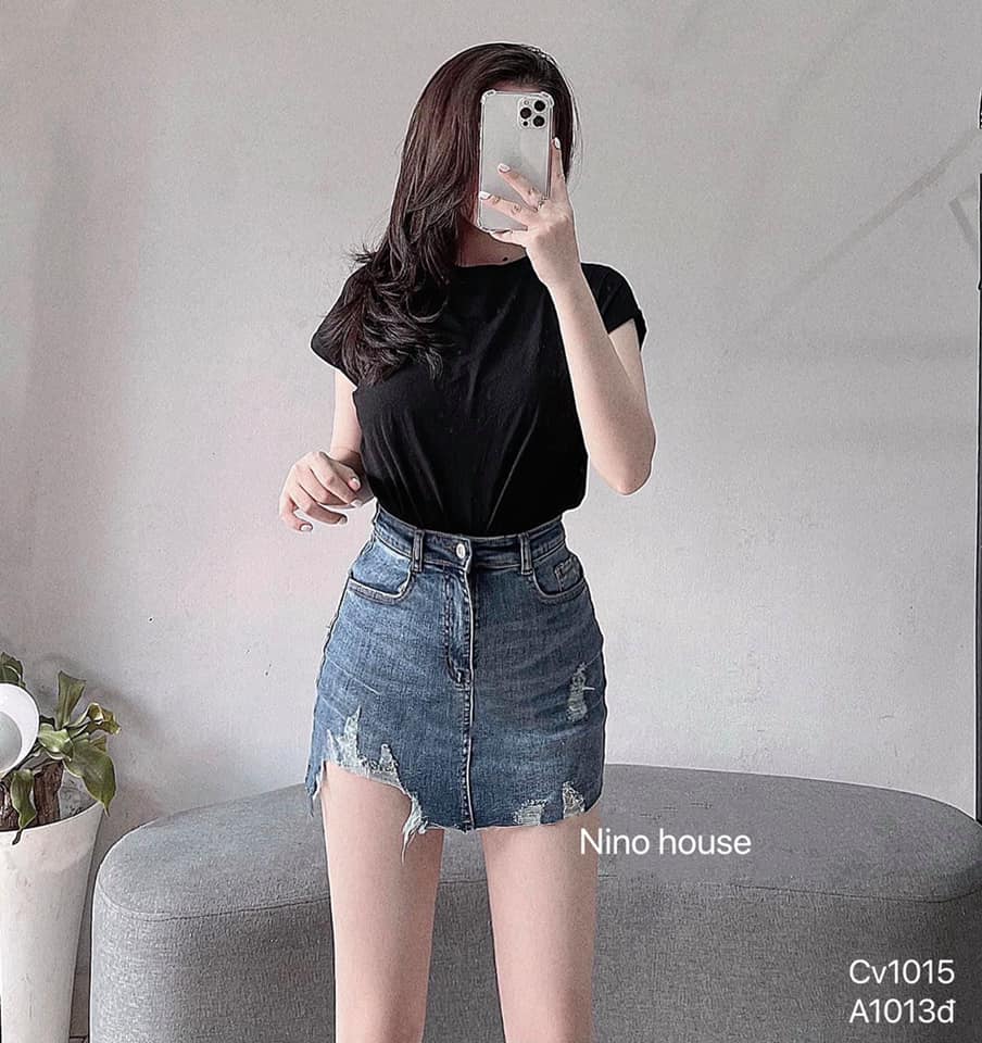 [HCM]CHÂN VÁY JEAN KIỂU [CV1015] CHẤT CO GIÃN