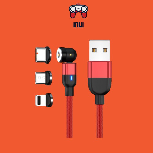 Dây Cáp Sạc Nam Châm Hít Cực Mạnh 3 Đầu Sạc : Iphone, Typec, Micro Usb