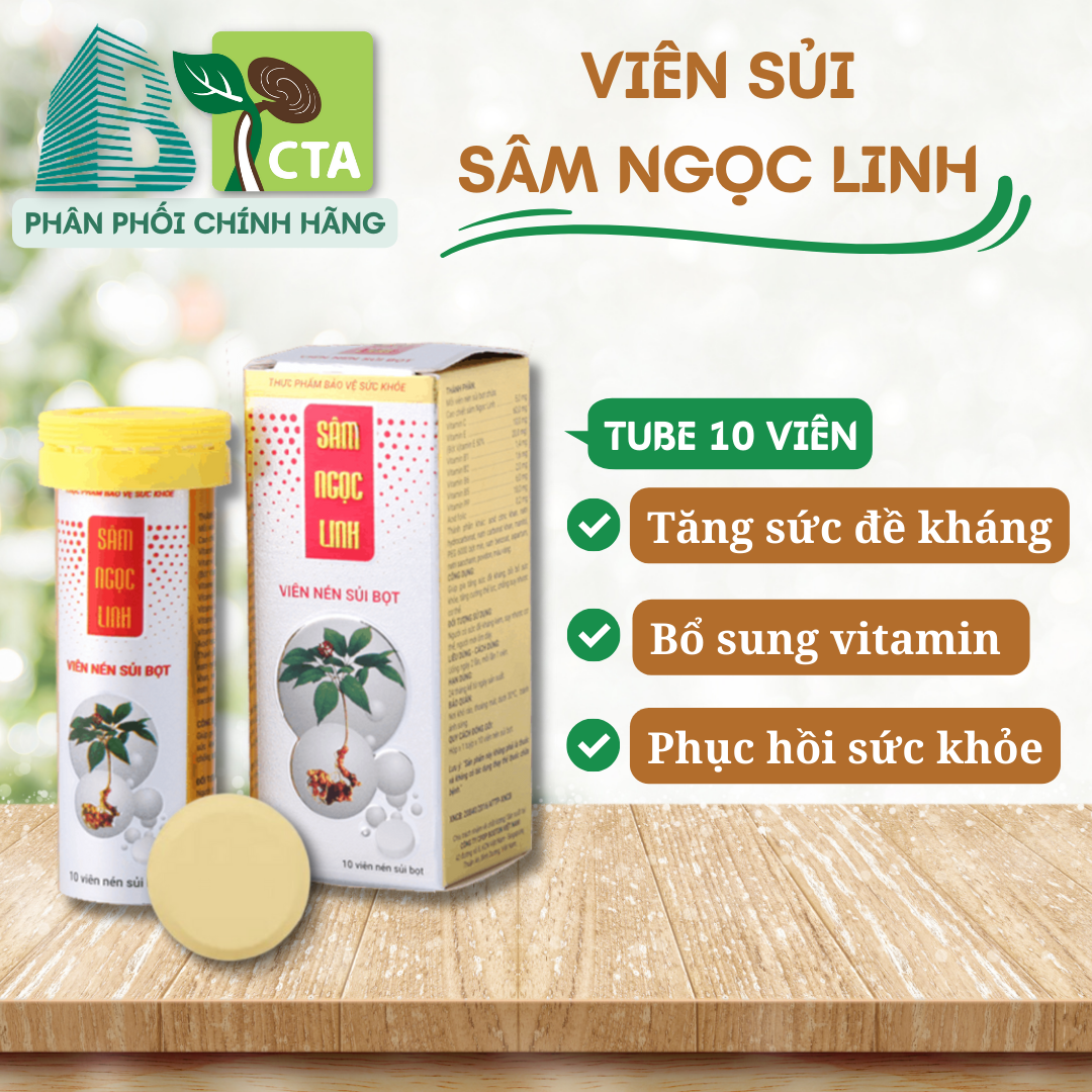 Viên Sủi Sâm Ngọc Linh (Tuýp/10 viên)