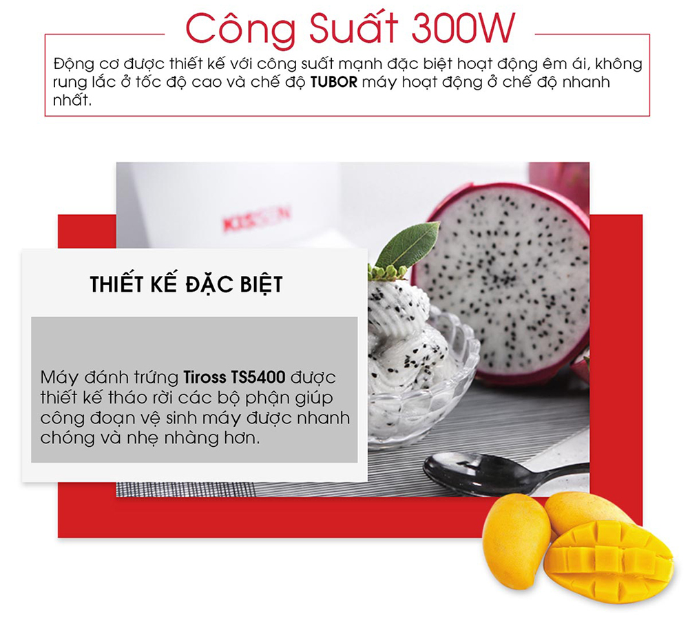 Máy đánh trứng Tiross TS5400 - Hàng Chính Hãng