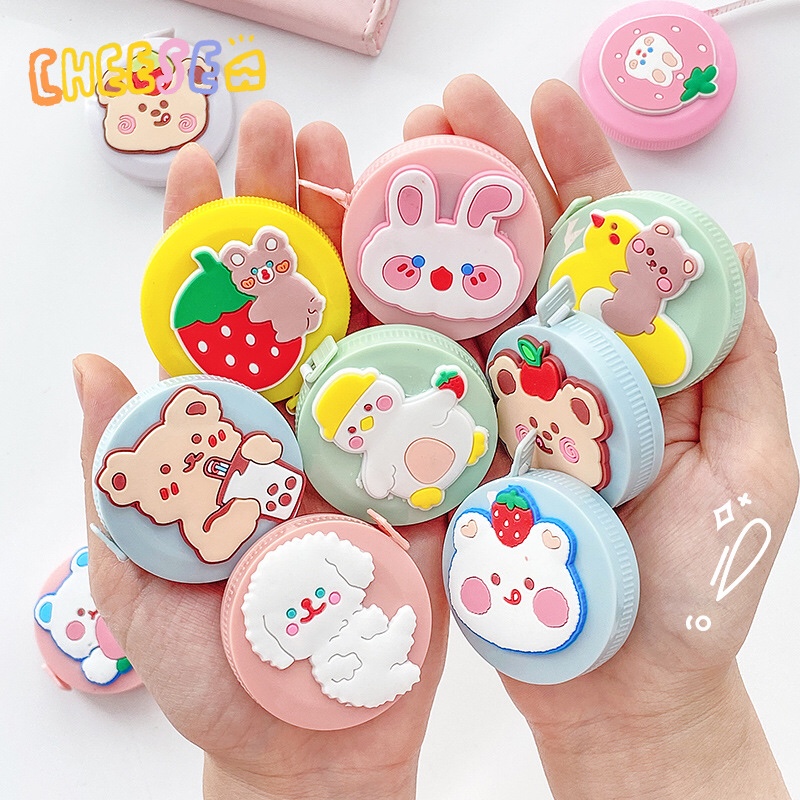 Thước dây cuộn mini hoạt hình đo cơ thể, thước đo eo, đo chiều cao, thước đo đa năng 150cm