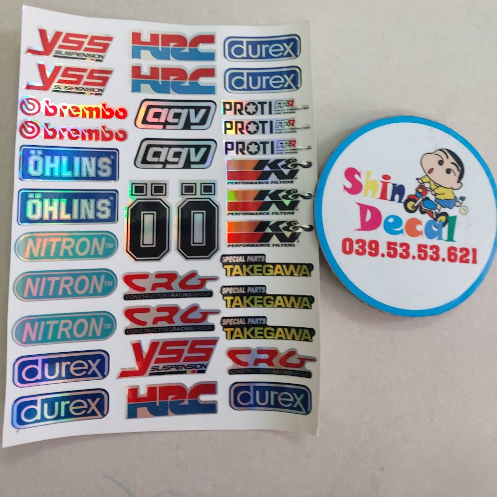 [HCM]Trọn bộ logo nhãn hiệu xe máy titan 7 màu cắt sẵn 18x25cm