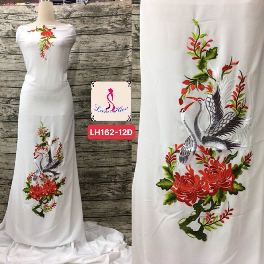 Lâm Hiền-vải áo dài thêu LH162