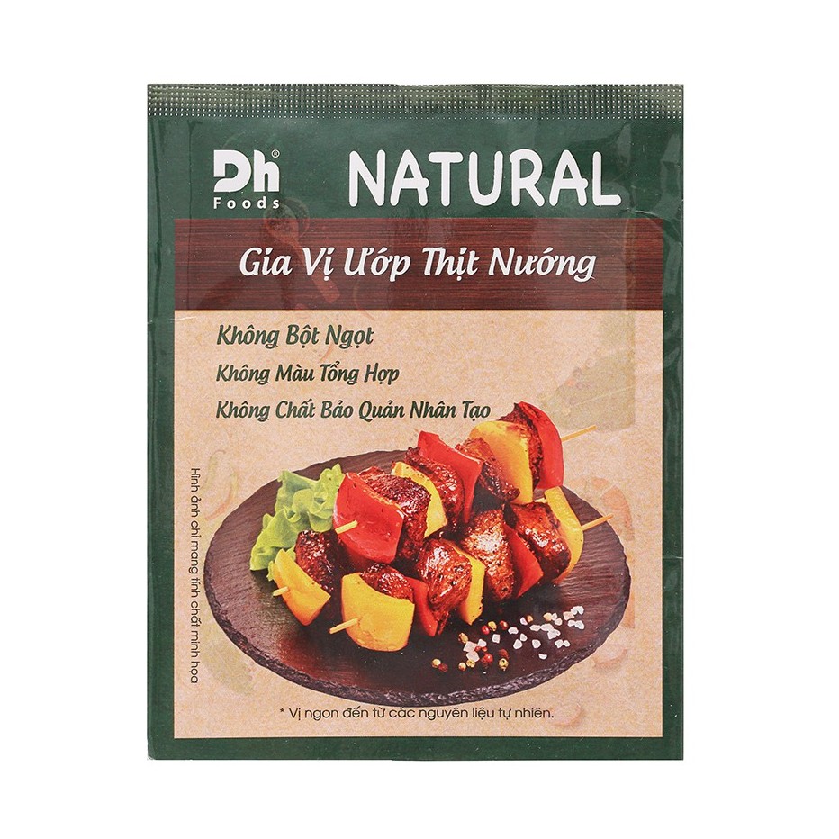 BÁO GIÁ GIA VỊ ƯỚP THỊT CHẨM CHÉO NATURAL DH FOODS 10G | Shopee Lazada Sendo Tiki mới nhất 70 Gia vị ướp thịt nướng DH Foods gói 10g - Gói gia vị nướng thịt BBQ