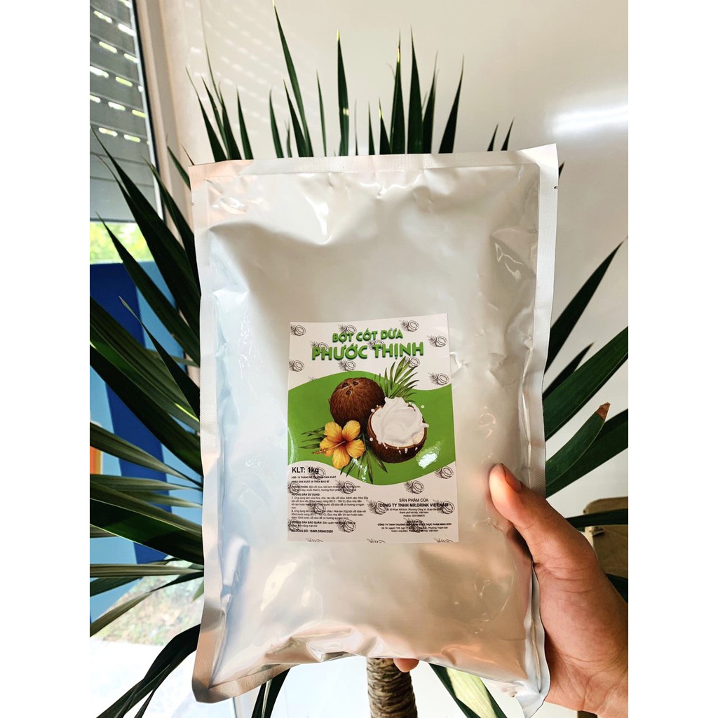 Bột dừa non túi bạc gói 1kg - làm chè dừa dầm, trà chanh sữa dừa siêu ngon- nguyên liệu trà sữa