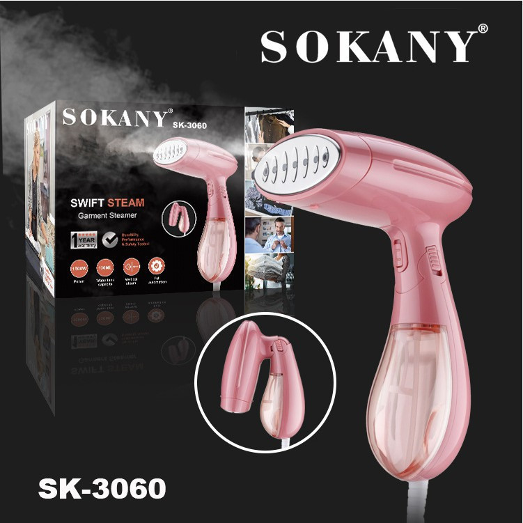 Bàn là hơi nước cầm tay gấp gọn Sokany công suất 1500W Hàng Chính Hãng