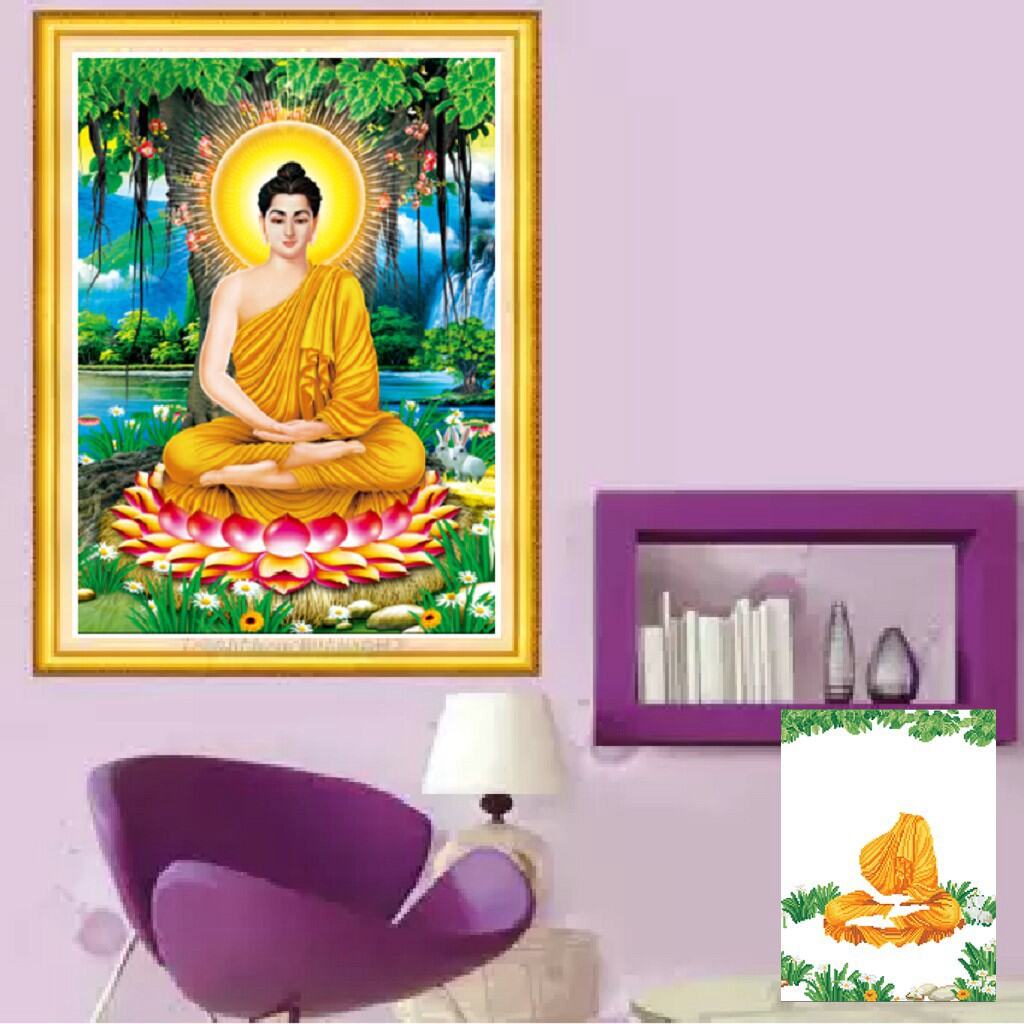 Tranh đính đá mẫu mới Phật Thích Ca Mâu Ni-KT: 50x67 Siêu Thị Tranh Thêu