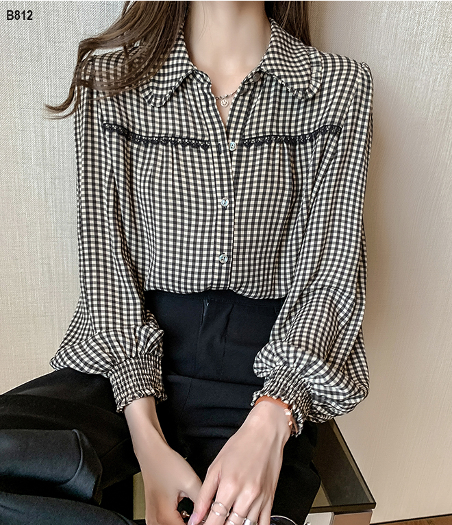 [HCM]B812- Áo SM caro Lụa phối ren