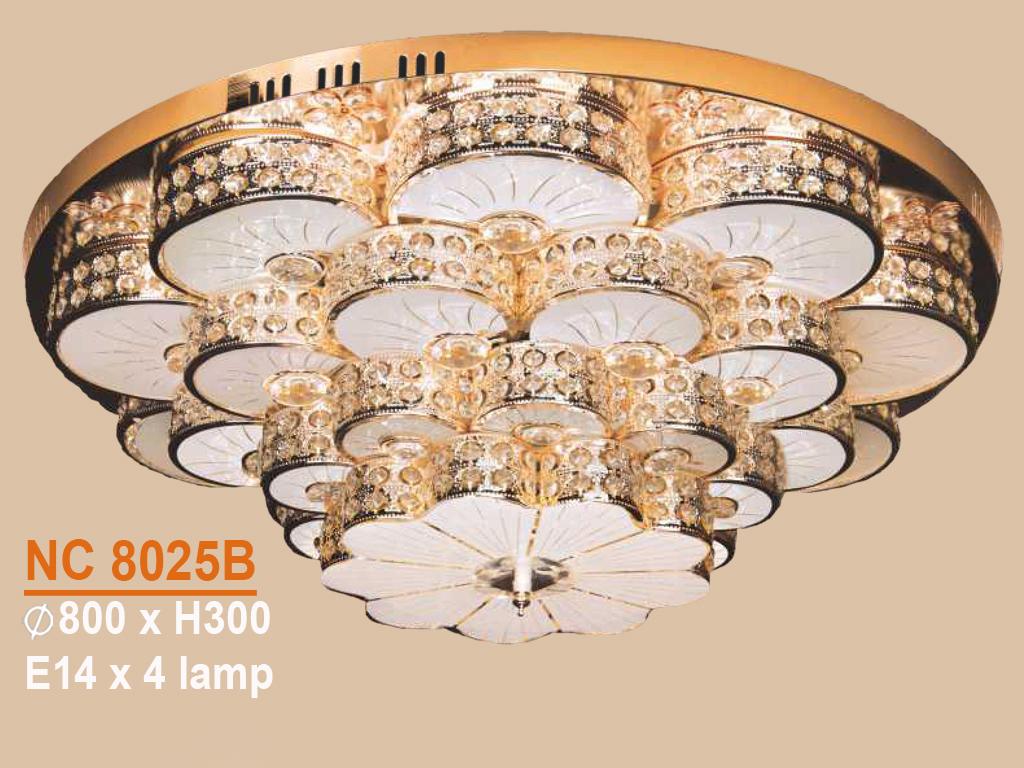[Trả góp 0%] Đèn mâm ốp trần - pha lê trang trí VKT-NC-8025B
