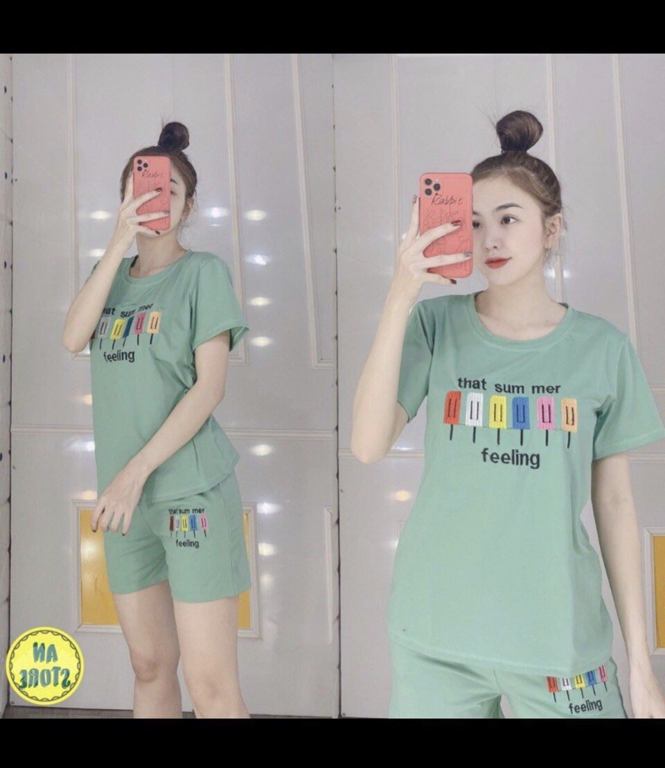 [HCM]Set Bộ Cotton Đùi Mặc Nhà Dễ Thương