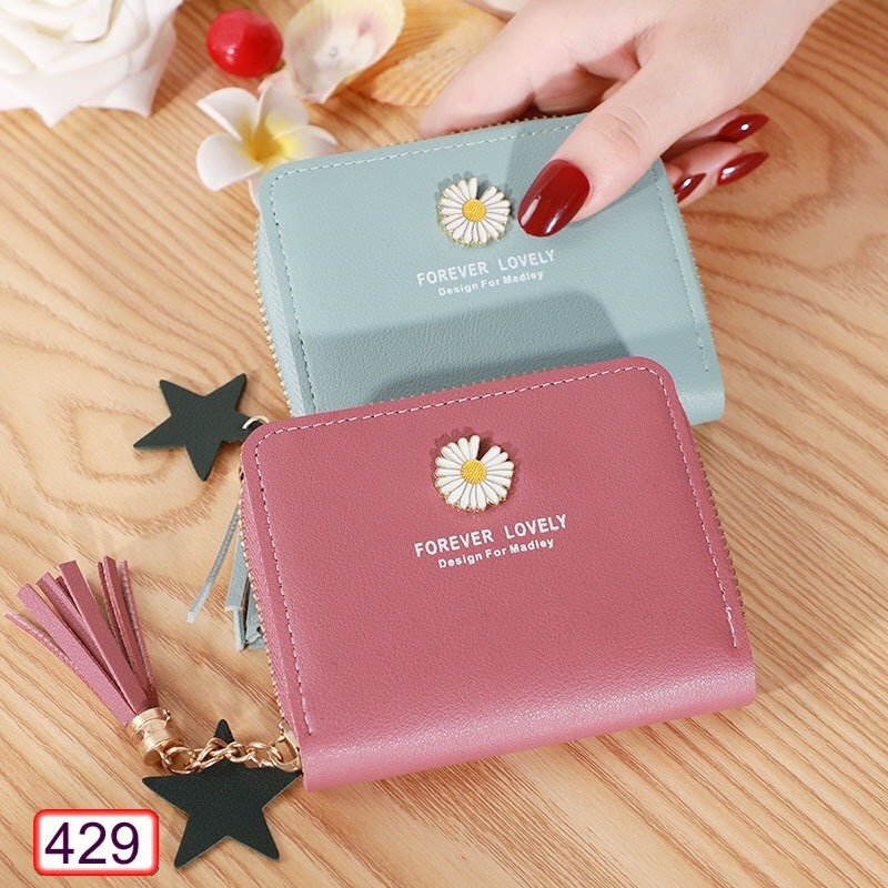 [HCM]Bóp Ví Nữ Mini Đính Gắn Hoa Cúc 429 Thời Trang Hot Trend