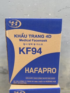 Sỉ 1 thùng 300 cái khẩu trang KF94 HAFAPRO 4D,4lớp dầy mịn khẩu trang kháng khuẩn Hoàng Hà Khẩu trang KF94 Hàn Quốc thumbnail