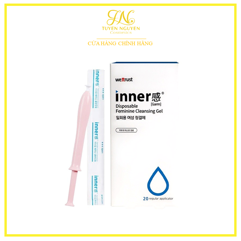 Hộp 20 ống Đũa thần Inner Gel vệ sinh phụ nữ Wettrust - Màu xanh làm sạch