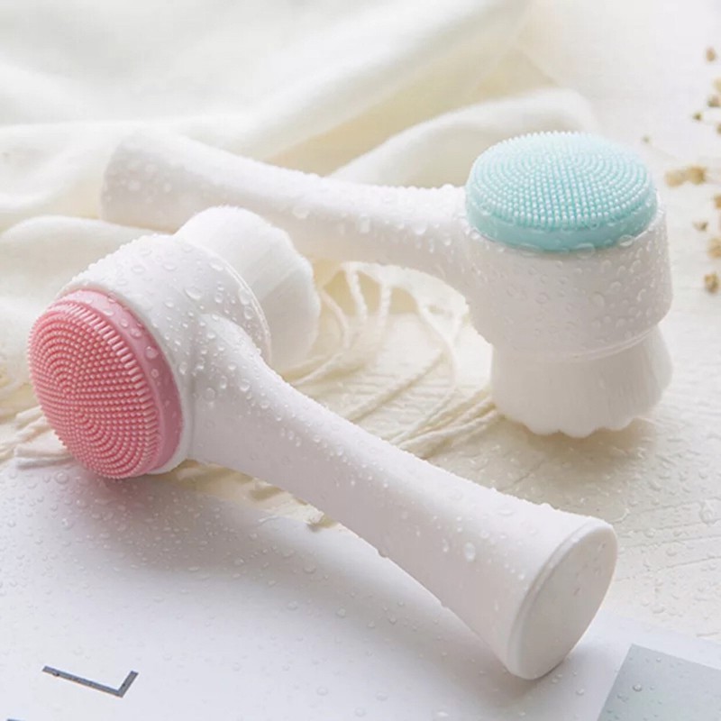 [HCM]Cọ massage rửa mặt silicon 2 đầu thông minh