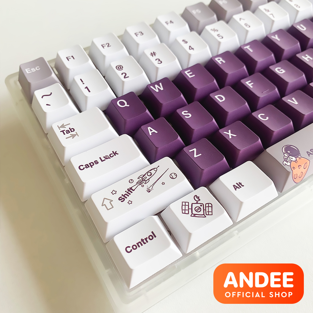 Keycap nút bàn phím Astronaut v2 dyesub PBT màu đẹp 138 nút dành cho bàn phím cơ
