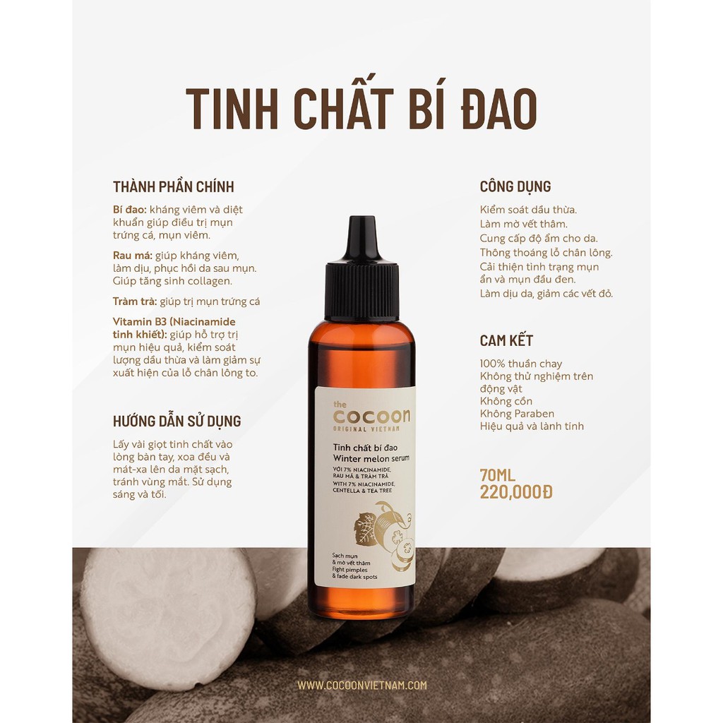[HCM]Tinh Chất Bí Đao Cocoon Winter Melon Serum 70ml