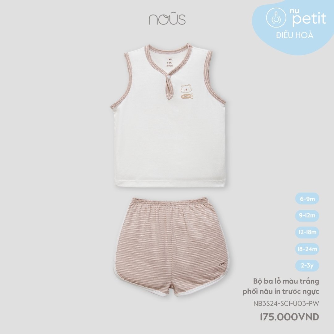 Bộ ba lỗ Nous cho bé 6m - 24m