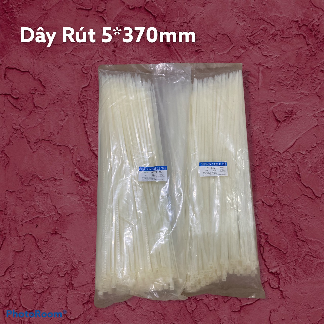 Dây rút nhựa 5*370mm ( ĐÓNG GÓI 1 BỊCH GỒM 250 SỢI DÂY RÚT )