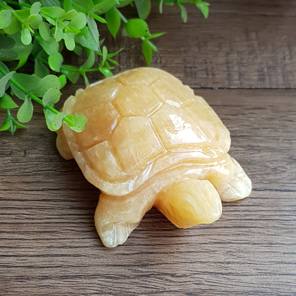 [HCM]Cụ Rùa VÀNG bằng đá thạch anh thiên nhiên size 8cm
