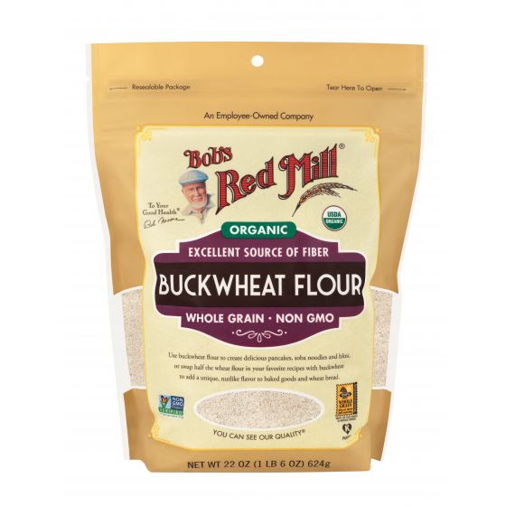 Organic Buckwheat Flour, Whole Grain, 22 oz