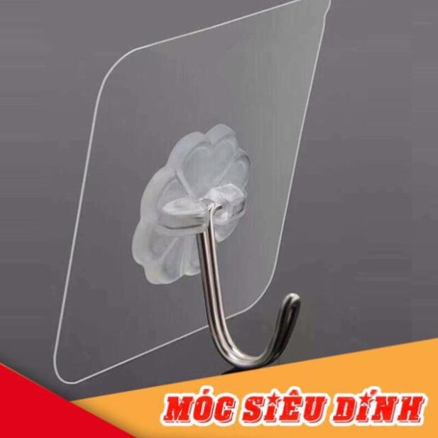 Set 2 móc dán tường trong suốt chịu lực tốt