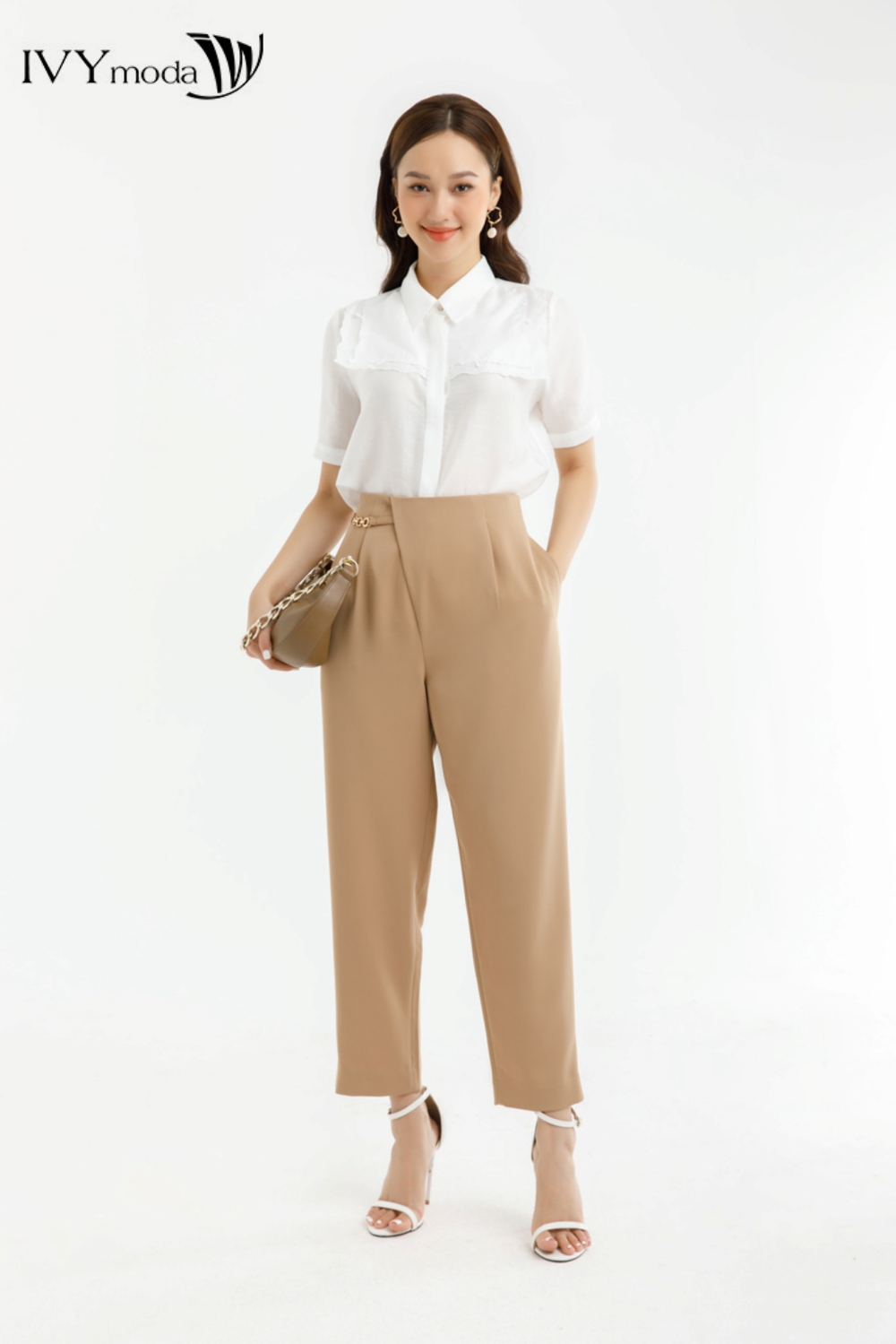 Quần baggy phối phụ kiện IVY moda MS 22B9312