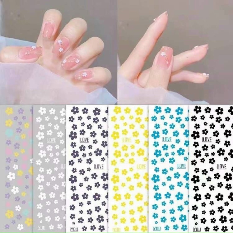 Sticker dán móng trang trí nail mẫu hoa Mai tết