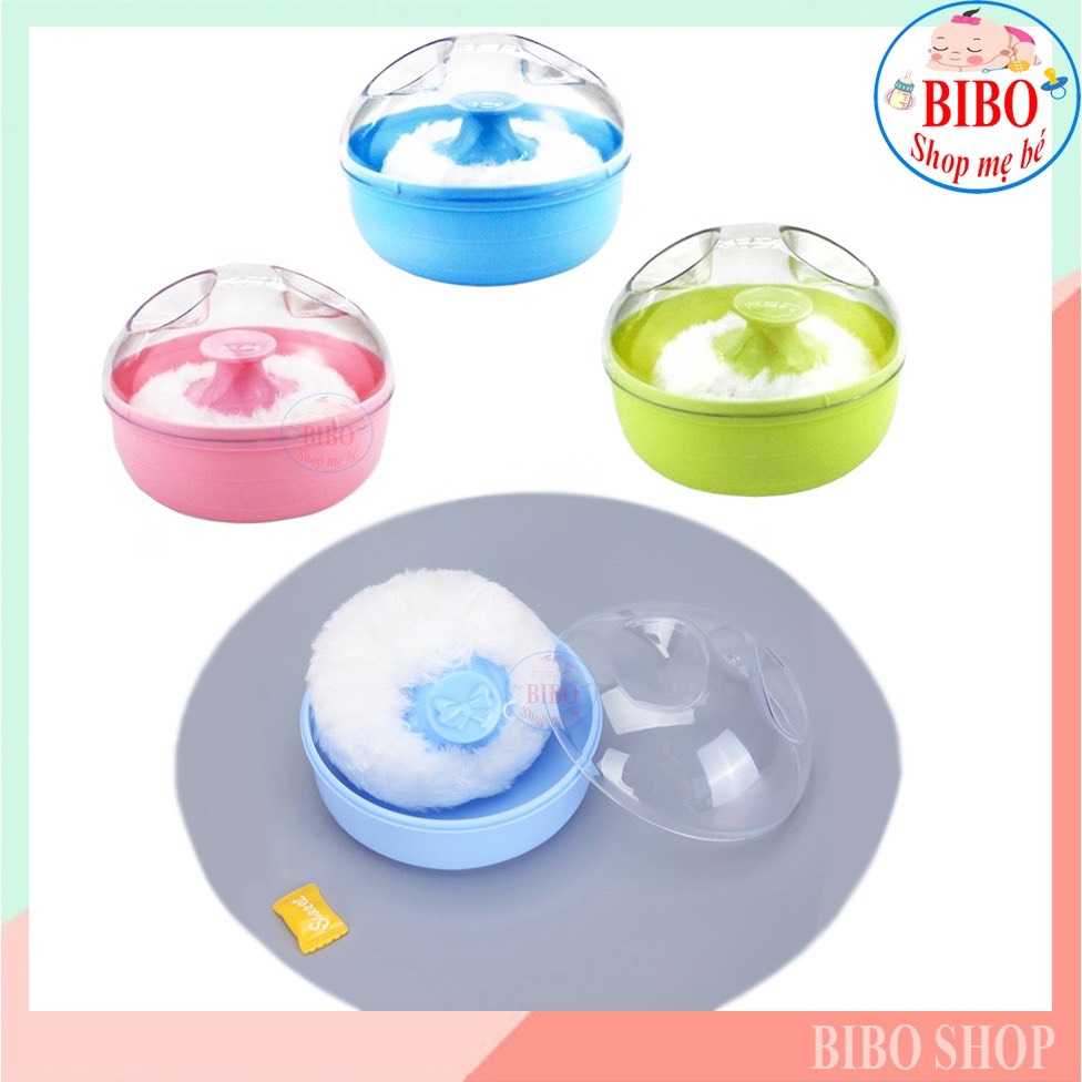 Hộp Đựng Phấn / Bông Dặm Phấn Kèm Phấn Rôm Thái Thơm Cho bé tiện lợi