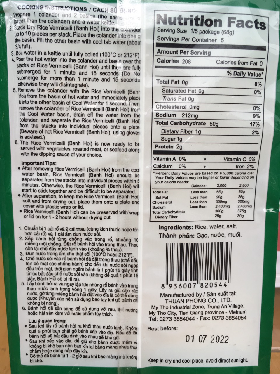 BÁNH HỎI ba Cây Tre Xuất khẩu 340gr