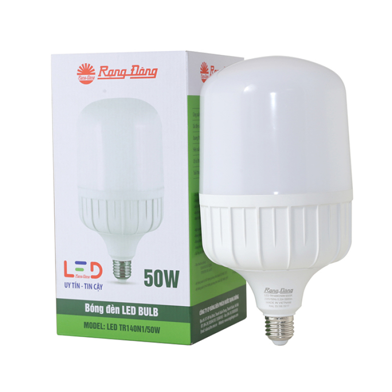 Bóng đèn LED Rạng Đông Bulb trụ TR140N1 – 50W chip led SS chất lượng ánh sáng cao góc mở sáng rông chịu nhiệt tản nhiệt nhanh
