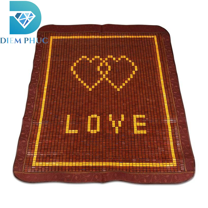 1m8 x 1m9 - Không viền - Chiếu tre - Chiếu trúc Cao cấp Hạt đen
