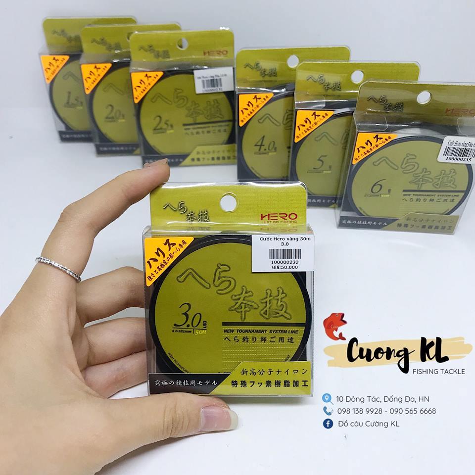 Cước link câu cá hero vàng 50m