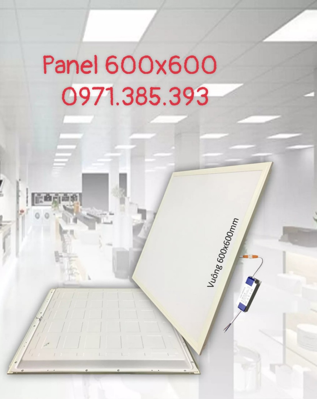 COmbo 05 đèn led panel 600x600 48w