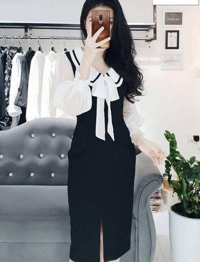 Đầm Ôm Cổ Sen MIA V-D0MIA27 (Đen)