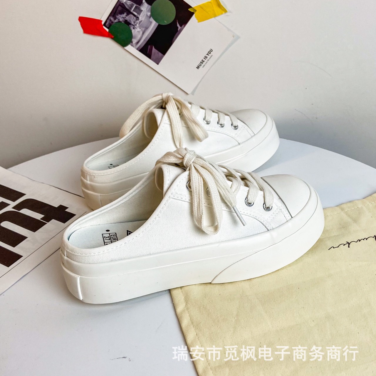 ( 3 MÀU ) Giày sục nữ vải trơn basic kiểu dáng trẻ trung hot trend