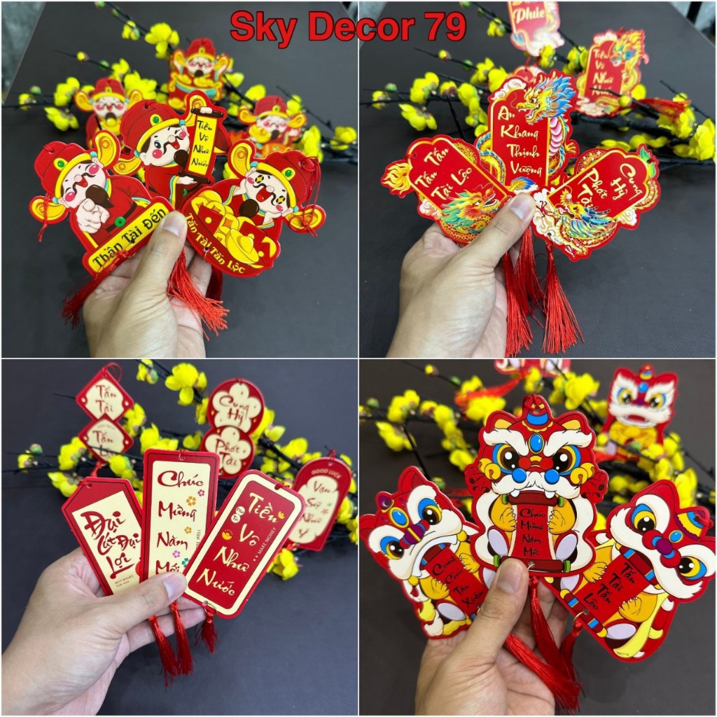 Set dây treo trang trí tết 2024 - hình treo tết, tag treo tết treo cây nhiều mẫu