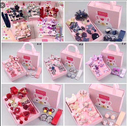 [HCM]Bộ Kẹp Tóc Buột Tóc Cho Bé Gồm 18 Món Kèm Hộp Xinh Xắn Cho Bé Gái