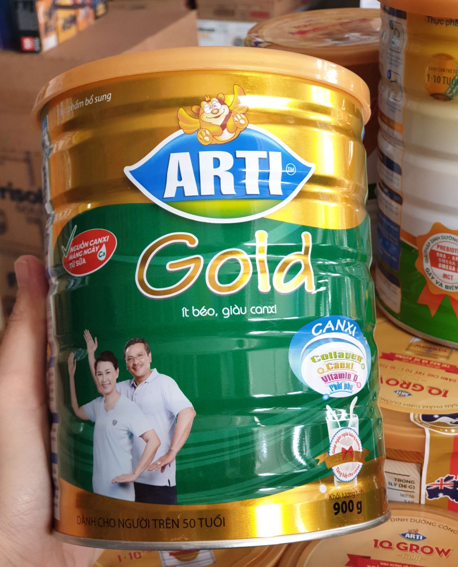 Combo 6 Lon Sữa Arti Gold Canxi 45 (Cam kết chính hãng, Date mới)