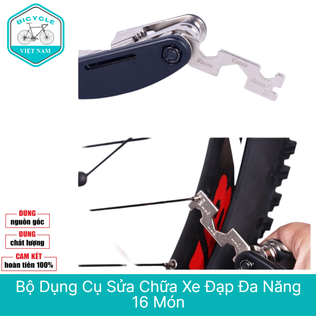 Bộ Dụng Cụ Sửa Chữa Đa Năng Xe Đạp 16 Món – Tiện Lợi, Gọn Nhẹ, Dễ Sử Dụng