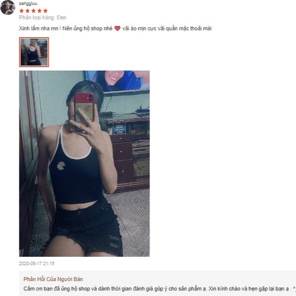 Áo croptop ba lỗ thêm hoa cúc siêu hot