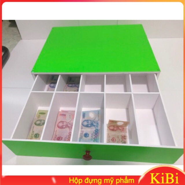 Khay đựng tiền lẻ 10 ngăn màu xanh lá