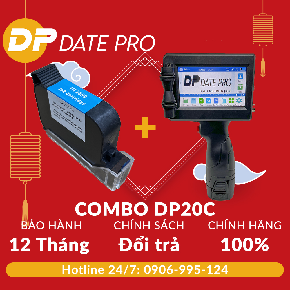[Freeship Max] Combo Máy In Date Cầm Tay DP20C (bao gồm máy và mực)