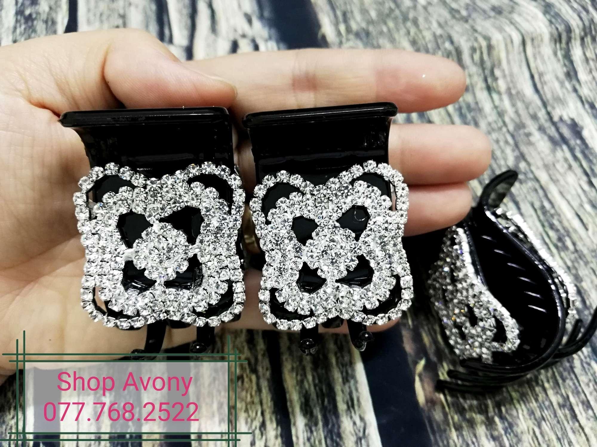 [HCM]Kẹp tóc càng cua 5 răng đính xoàn trắng