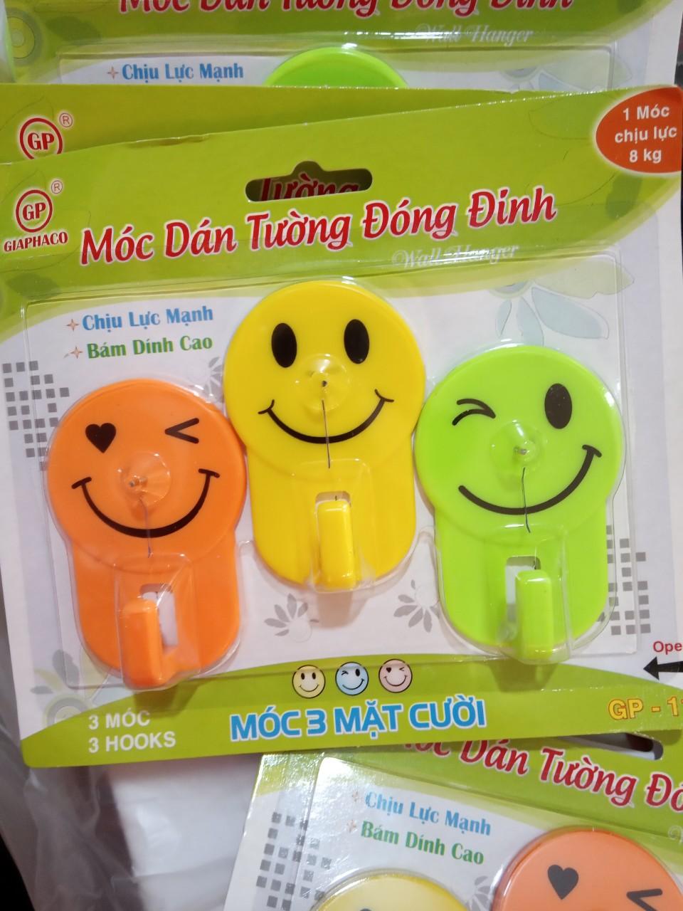 [HCM]Combo 3 Móc Dán Tường Đóng Đinh Hình Mặt Cười