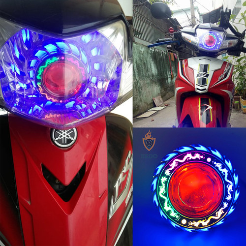 Đèn pha bi cầu viền rồng 12v