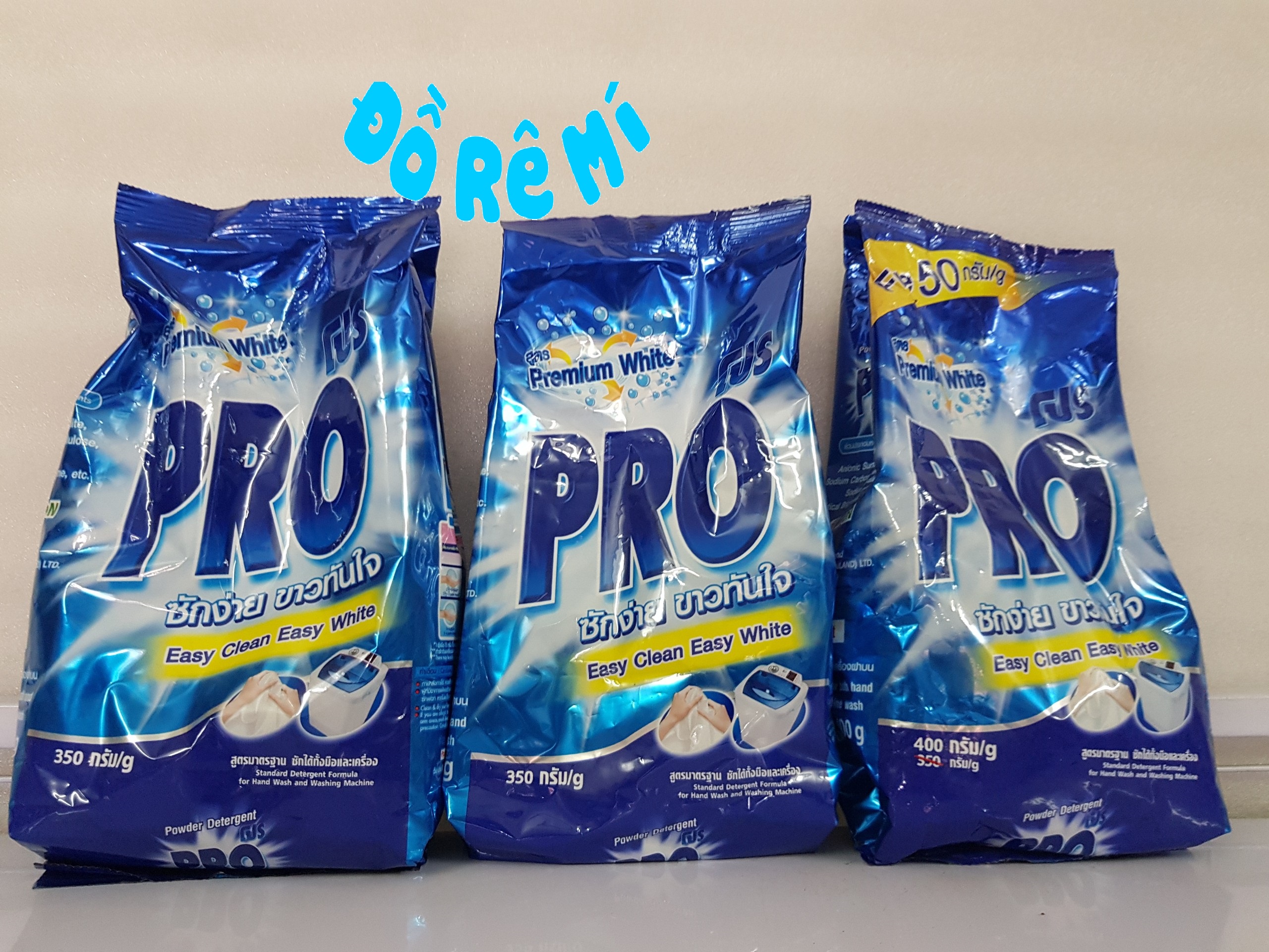 Combo 3 bịch bột giặt Pro Thái 350gram giặt cực sạch