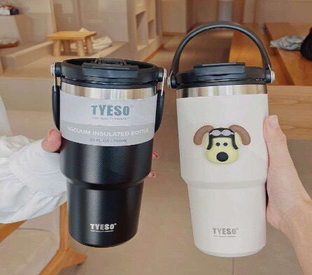Ly giữ nhiệt inox 304 có quai xách dung tích 900ML cao cấp Tyeso